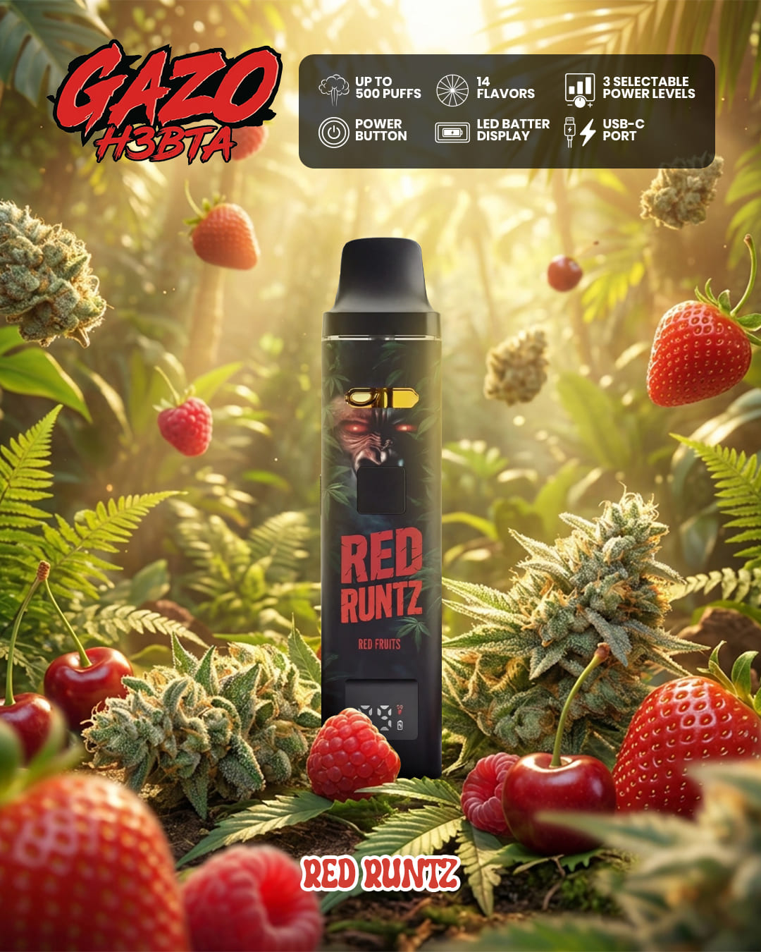 GAZO Pro Red Runtz – Gzuz H3BTA Vape