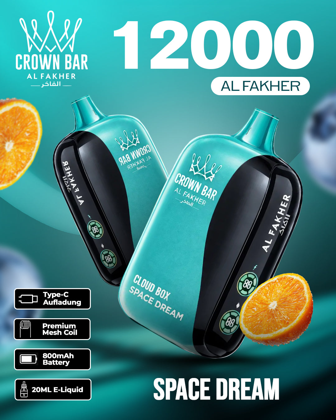 Al Fakher CrownBar Vape 12000 - Space Dream