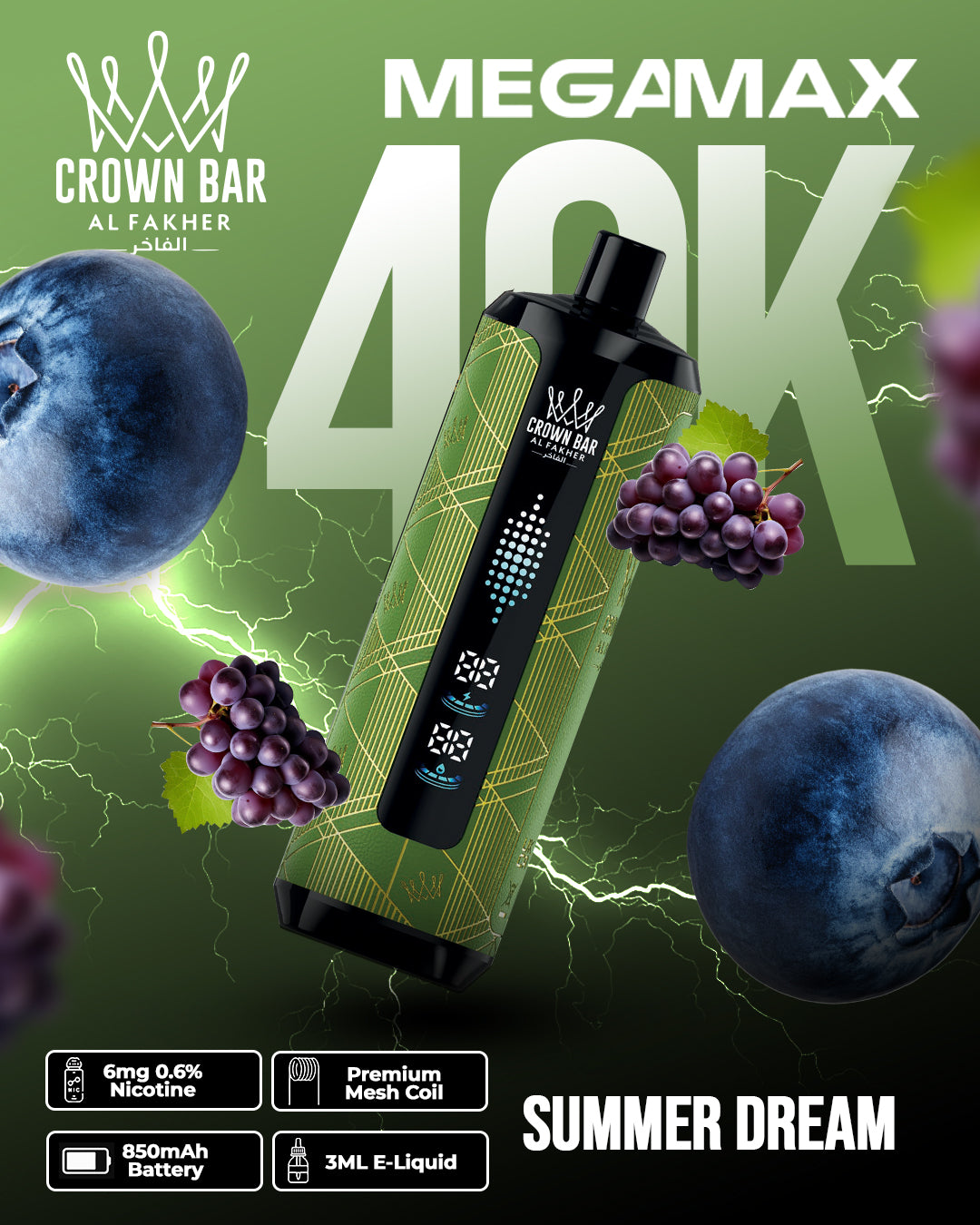 Al Fakher Crown Bar Mega Max 40K - Summer Dream