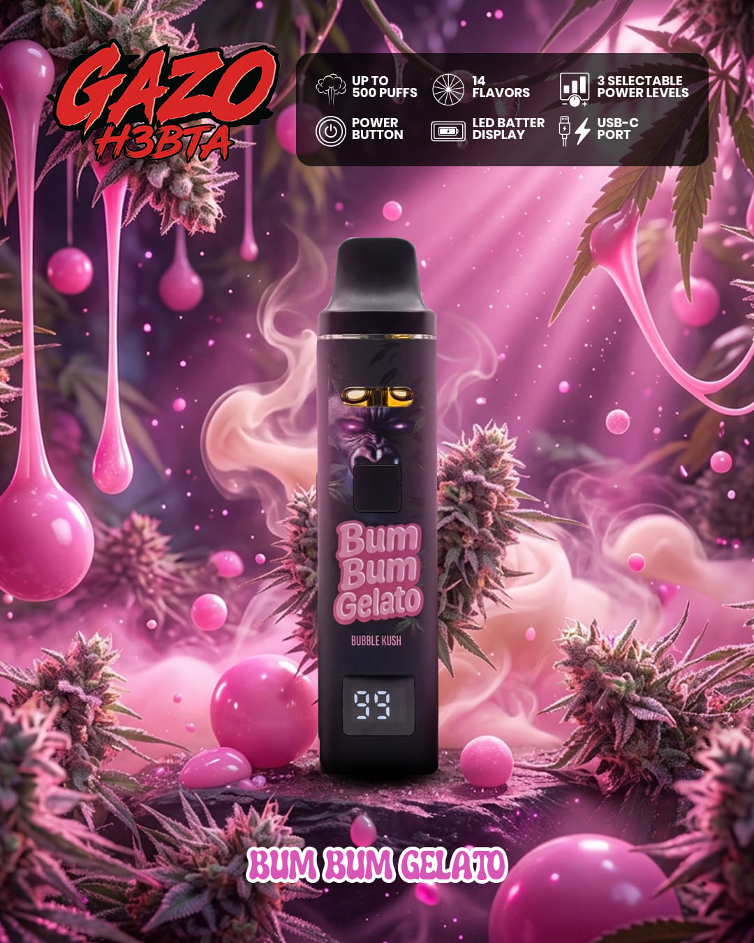GAZO Pro Bum Bum Gelato – Gzuz H3BTA Vape